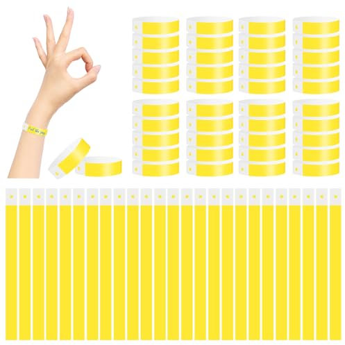 500 Pièces Bracelets d'Identification, Bracelets en Papier pour Événements, Bracelets d'Entrée, Imperméables Bracelet d'Identification, pour Événements, Soirées, Festivals et Voyages (25x1,9cm)