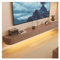 Floating TV Stand with LED Lights, Wall-Mounted Media Console, Solid Wood with Drawers & Shelves, Modern Entertainment Unit for Living Room, Large Storage TV Cabinet(Walnut+LED,160cm)