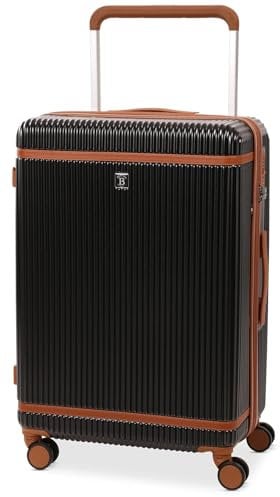 BERTOO Napoli XXL Trolley – Extra großer Koffer mit edlem italienischem Design, erweiterbar, wasserfester Innentasche, Doppelrollen & praktischen Befestigungshaken (Schwarz, XXL - 108 l, 4.9 kg)