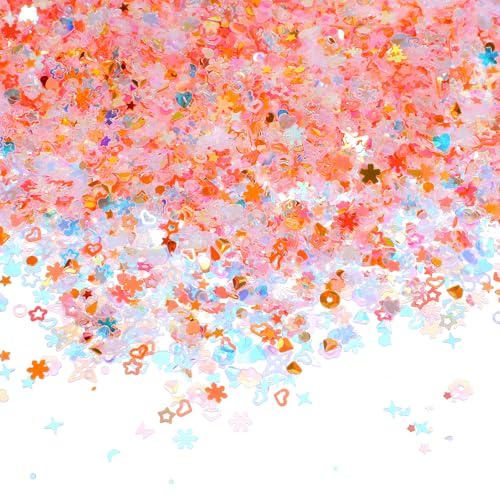 Multicolor Manicure Glitter Confetti, 3.6oz/100g Mixed Shapes Glitter Confetti, Holographic Nail Sequin for Nails, Chunky Glitters for Party Decoration, DIY Crafts, Premium Nail Art Etc