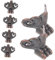 HOMSFOU Lot de 6 pieds rétro pour bijoux, pieds décoratifs vintage pour boîtes en bois, installation facile, support sécurisé pour armoires, canapés