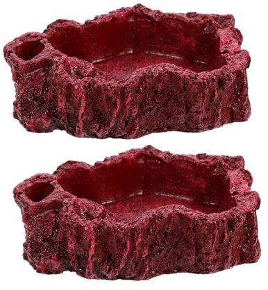 EXHUMKY 2stücke Wasserschale Für Reptilien Schildkröten-wasserschale Reptilien-futterspender Schlangen-wasserschale Reptilien-trinkgefäß Praktisch Für Futter Und Wasser