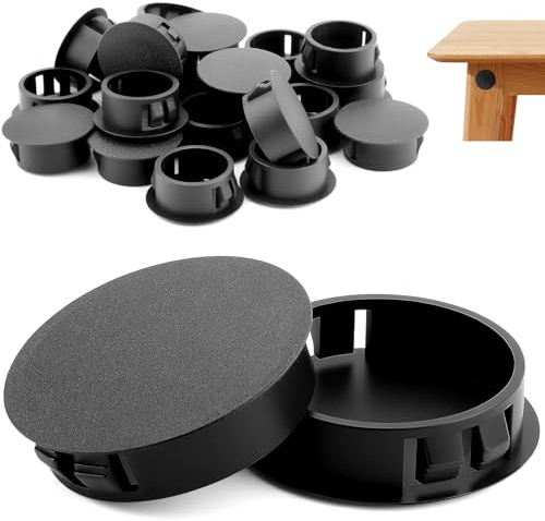 sturiz 30 Pièces 6mm Bouchons en Plastique Rond Capuchons de Protection pour Trous de Perçage, 6 mm, en Plastique, Noir, pour Armoires, Machines, Meubles
