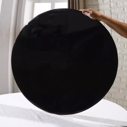 Schwarzer Ersatzglaskreis Für Esstischplatte, 40/50/60/80cm Runde Glasplatte, Mehrzweck-Arbeitsplatte Für Home Office(70CM (28IN))