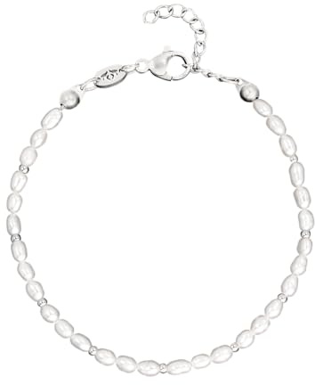Luamaya wasserfestes Armband mit Süßwasserperlen für Damen | Edelstahl, 16 -19 cm verstellbar, hautfreundlich, kein Anlaufen, feminines Design, zum Kombinieren