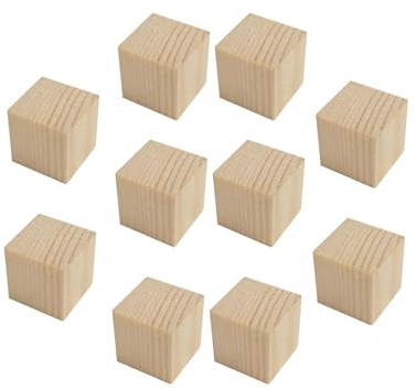 mophrati Stapelspiel aus Holzklötzen, unfertige Holzbausteine, Bastelspaß, Lernspielzeug, kreatives Spielen, unfertige Würfel zum Basteln, Holzfarbe, 5x5x5cm