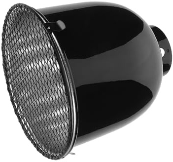 GETAJGHSD Reptilien Wärmelampenkuppel 2 Stück Aluminium Lampenschirm 14cm Tief mit Hitzeschutznetz für Terrarien und Sonnenplatz