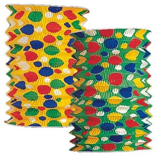 18802 - PAPSTAR - 2 Zuglaternen Ø 15 cm · 20 cm Konfetti