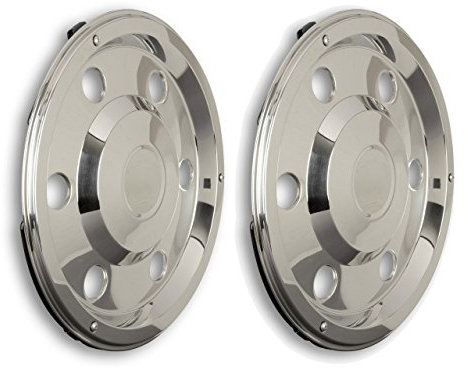 2x 17,5 Edelstahl Radzierblenden gerade universell passend für LKW, Transporter etc. 17,5 Zoll