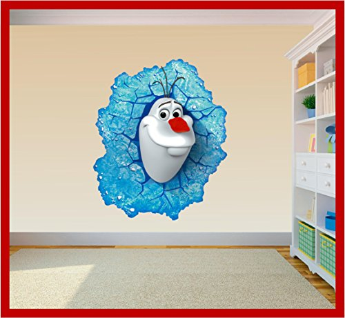 Frozen Olaf – Disney Schneemann Elsa bedruckter Vinyl-Wandsticker (Supergröße 650 x 785 mm)
