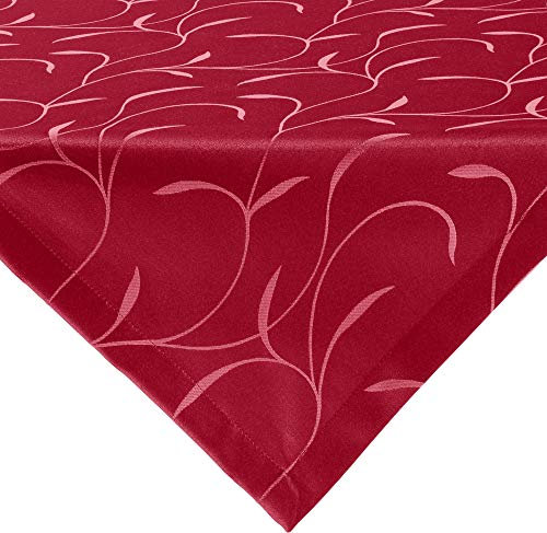 Erwin Müller Tischwäsche, Mitteldecke, Tischdecke Uni, Remscheid Rubin Größe 80x80 cm - hochwertige Qualität mit Fleckschutz ausgerüstet und Kuvertsaum, Rankenmuster
