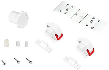 Emuca - Cerraduras magnéticas de Seguridad para niños/bebés para armarios/cajones/Puertas + 1 Llave, Blanco