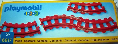 Playmobil - Playmobil 1.2.3 - 4 rails courbes pour Train à Piles 1.2.3