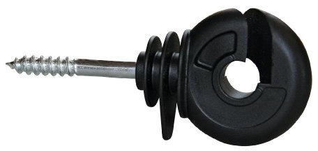 AKO Fencing Ringisolator (25 Stück, schwarz, mit Durchgehender verzinkter Stütze Ø 5,3 mm, breite Drahtauflage, Tierzaun, Zubehör Weidetiere, Tierzubehör) 44314