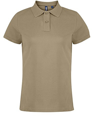 Asquith & Fox Women's Women's Polo Regular Fit Short Sleeve Polo Shirt, Brown (Khaki 000), 10 (Manufacturer Size:Small)