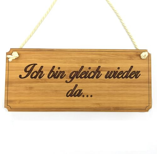Mr. & Mrs. Panda Schild Ich bin gleich wieder... - Geschenk, Firmenschild, wandtafel, Shabby, Landhaus, Geschenkidee, Praxisschild, Graviert, Türschild, Wegweiser