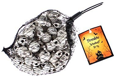 Streudeko Totenkopf im Netz, 50tlg., Material: 100% PE