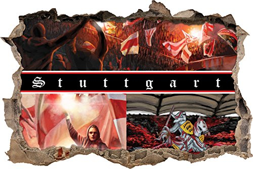 Ultras Stuttgart Collage, 3D Wandsticker Format: 92x62cm, Wanddekoration