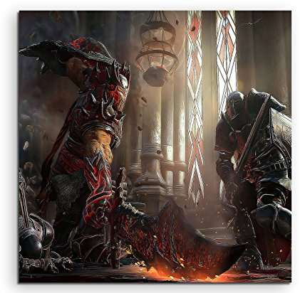 Lords of the Fallen Fight Leinwandbild in 60x60cm Made in Germany! Preiswerter fertig gerahmter Kunst-Druck zum Aufhängen - tolles und einzigartiges Motiv. Kein Poster oder Plakat!