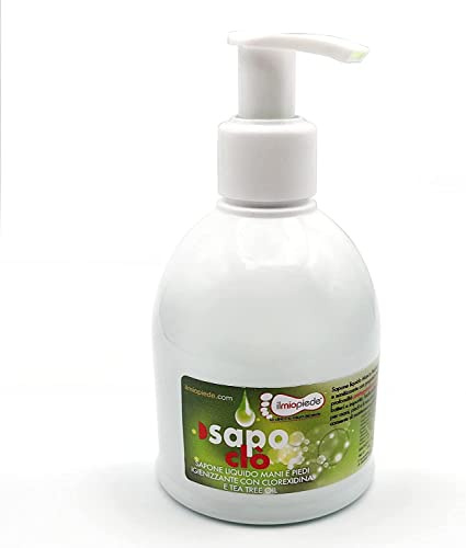 Sapone liquido Igienizzante con Clorexidina per mani e piedi | Efficace contro germi e batteri | Confezione da 250 ml | Sapoclo è prodotto in Italia da IlmioPiede