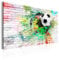 decomonkey Bilder Fußball 90x60 cm 1 Teilig Leinwandbilder Bild auf Leinwand Wandbild Kunstdruck Wanddeko Wand Wohnzimmer Wanddekoration Deko Sport Ziegel bunt Ball Kinder Kinderzimmer