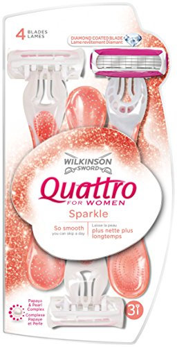 Wilkinson Sword Quattro Sparkle Lot de 3 rasoirs jetables pour femme