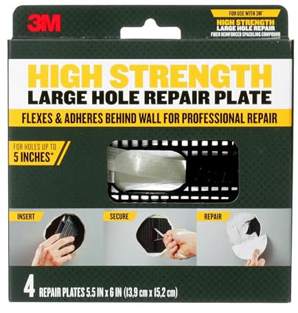 3M RP6IN-4PK Wall-Surface-Repair-Products, Black, 4 Pack