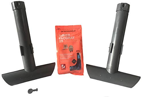 2 Erogatori Contenitori Stazioni di Sicurezza Ristoramatic Distributori di Esche Topicide Velenose. Omaggio 1 Confezione di Esca Rodenticida Super Facorat Blocks di gr 300. Colore Grigio