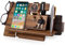 TESLYAR Schreibtisch Organizer Holz Bronze mit Schlüssel Organizer mit 2 Schlüsselhaken & Handy Dockingstation für Büro Aufbewahrung & Organisation - Männer Geschenke Geburtstag, Weihnachten…