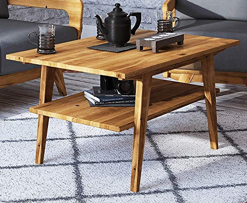 Couchtisch Otago 06 Wildeiche massiv geölt - Abmessungen: 80 x 80 x 50 cm (B x T x H)