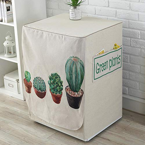 JRTILES Copertura Lavatrice per Esterno per Le Lavatrici&Asciugatrice Copri Lavatrice Crema Solare Anti-Ultravioletti Impermeabile Antipolvere Cactus 60X60X83Cm