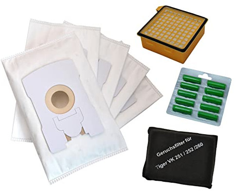FSProdukte Filterset kompatibelVorwerk Kobold VT 260, 10 Microvlies-Beutel, 1 Hygienefeinfilter, 1 Geruchsfilter, 10 Duftstäbchen