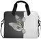 HMZXZ Sacoche pour ordinateur portable de 13, 14, 15,6 Motif chat amusant Noir/blanc