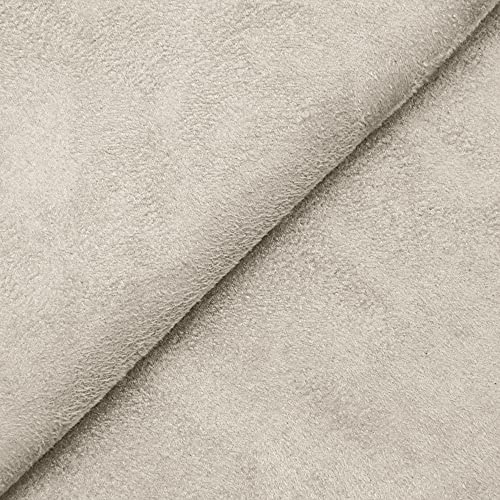 DESHOME Alessia - Stoff Meterware aus wasserabweisendem Mikrofaser, Stoffe für Sofa, Kissen, Möbelstücke, Stühle Beziehen Hellgrau - 1 Meter