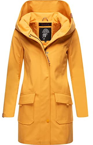 MARIKOO Damen Übergangsjacke Softshellmantel atmungsaktiv mit Kapuze Mayleen XS-5XL
