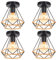 TOKIUS Deckenleuchte Industrielle Vintage Lampe Retro E27 Deckenlampe aus Metall 20CM Käfig Design Pendelleuchte mit Hanfseil für Küche Wohnzimmer Esszimmer Korridor (4 Stücke)