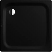 Kaldewei Duschwanne „Superplan“ Modell 399-2 120 × 120 cm in schwarz matt mit Secure Plus mit Wannenträger