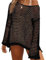 Bsubseach Crochet Crop Tops for Women Bathing Suit Cover Ups Sexy Hollow Out Swim Cover Up Knit Summer Outfits Black