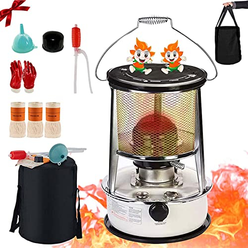 Petroleum Stove for Indoor Use, Without Electricity, Petroleum Oven Heater, 360° Heater with Grill Pan, 3 Wick Petroleum Heater, Indoor for Mobile Heating, Emergency Heater for Camping Barbecu