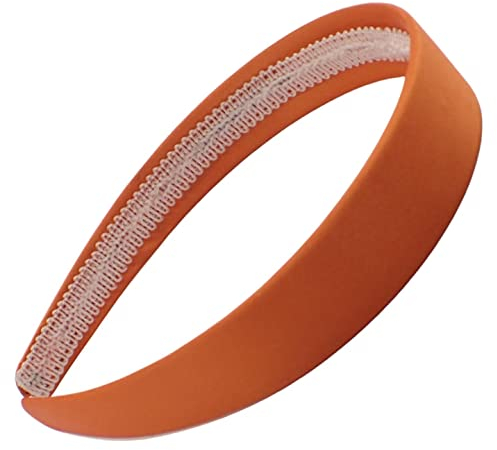 Topkids Accessories Serre-tête Alice en satin uni pour femme et fille - 2,5 cm d'épaisseur - 2,5 cm d'épaisseur - Rigide - Orange vif