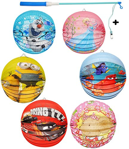 alles-meine.de GmbH 2 TLG. Set: Lampion/Laterne + LED Laternenstab - Findet Nemo - Fisch Dory - aus Papier - RUND - für Kinder Papierlaterne - für Laternenumzug - Laternen ..
