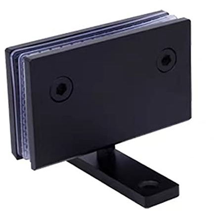 WANLIAN Heavy Duty 360 Degree Glass Door Cupboard Showcase Cabinet Clamp Glass Shower Doors Hinge Replacement Parts Wall-to-Glass 304 Stainless Steel Black