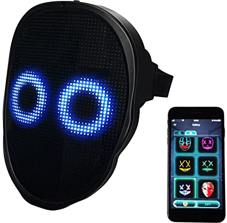 MOYACA LED-Maske mit Gestenerkennung, leuchtende Maske für Kinder/Männer/Frauen, LED-Halloween-Maske für Kostüm-Cosplay-Party