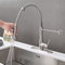 SkyPanda - Grifo de cocina de níquel cepillado, grifo mezclador, giratorio en 360°, material de cobre sólido, 3 modos de pulverización, grifo extraíble, níquel cepillado