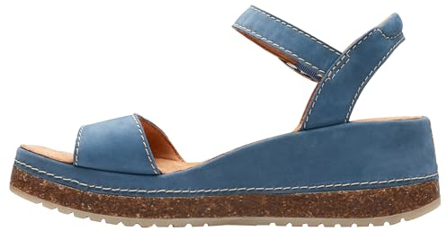 Clarks Damen Kassanda Lily Sandale, Blue Nubuck, 39 EU