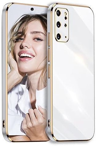 POUHYE Handyhülle für Samsung Galaxy S20 Plus / S20+ Hülle Original, Mädchen Galvanisierte Kameraschutz Weich TPU Silikon Schutzhülle Ultra Dünn Case Stoßfeste Hülle Samsung S20 Plus / S20+ Weiß