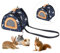 ZYYRSS Kleine Tiere Tragetasche, Ratten Zucker Gleiter Kleine Meerschweinchen Ratte Chinchillas Hamster Igel Tragetasche Tasche für Outdoor Reisen, Atmungsaktive hängende Tragetasche (Dunkel Blau)