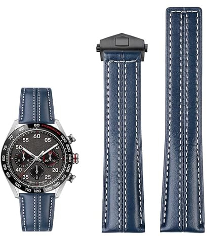 IOTUP 22mm Echtes leder armband für Tag Heuer Uhr Carrera Monaco Männer Band Uhr Kuh Leder falten schnalle, 22 mm, Achat