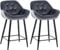 CLP 2er Set Barhocker Gibson Samt I Sitzhöhe 76 cm I Tresenstühle Mit Fußstütze, Farbe:dunkelgrau