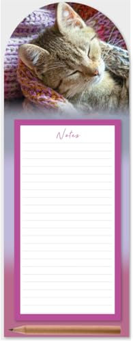 Quickdraw Magnetic Notepad Fridge Magnet Reminder Shopping List Pad To Do List Planner with Pencil (Cat)